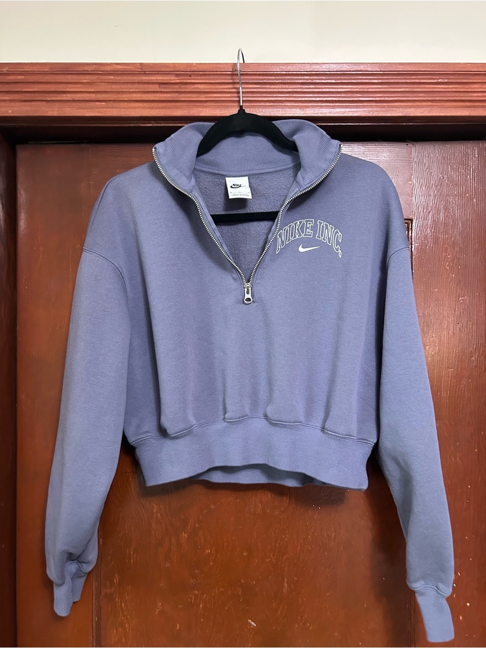 Nike Lavender Half-Zip Cropped Sweatshirt